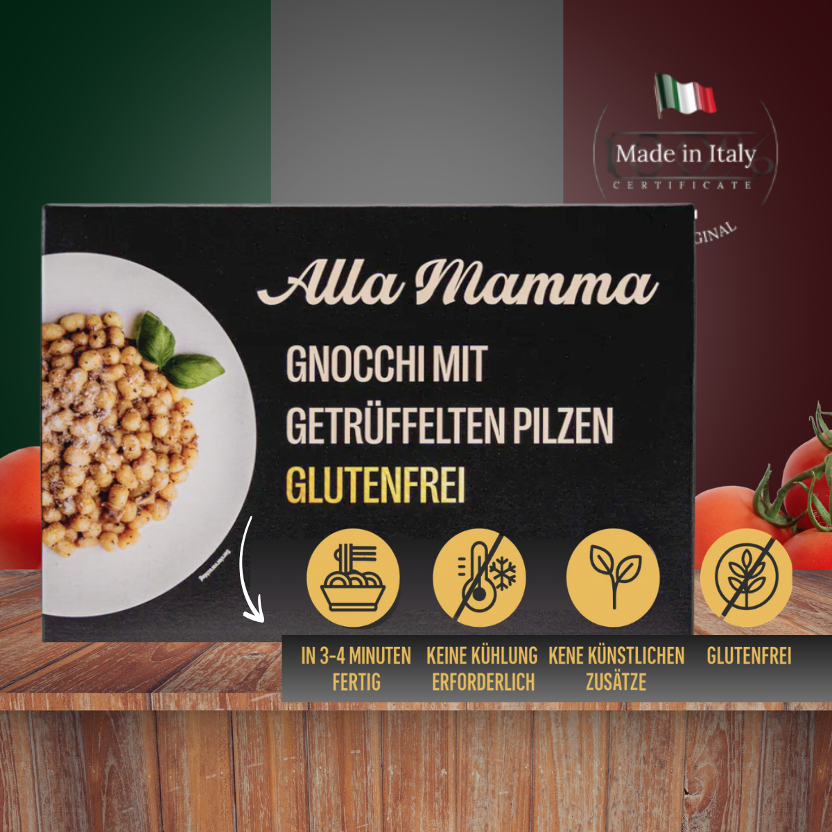 Glutenfreie Gnocchi mit getrüffelten Pilzen
