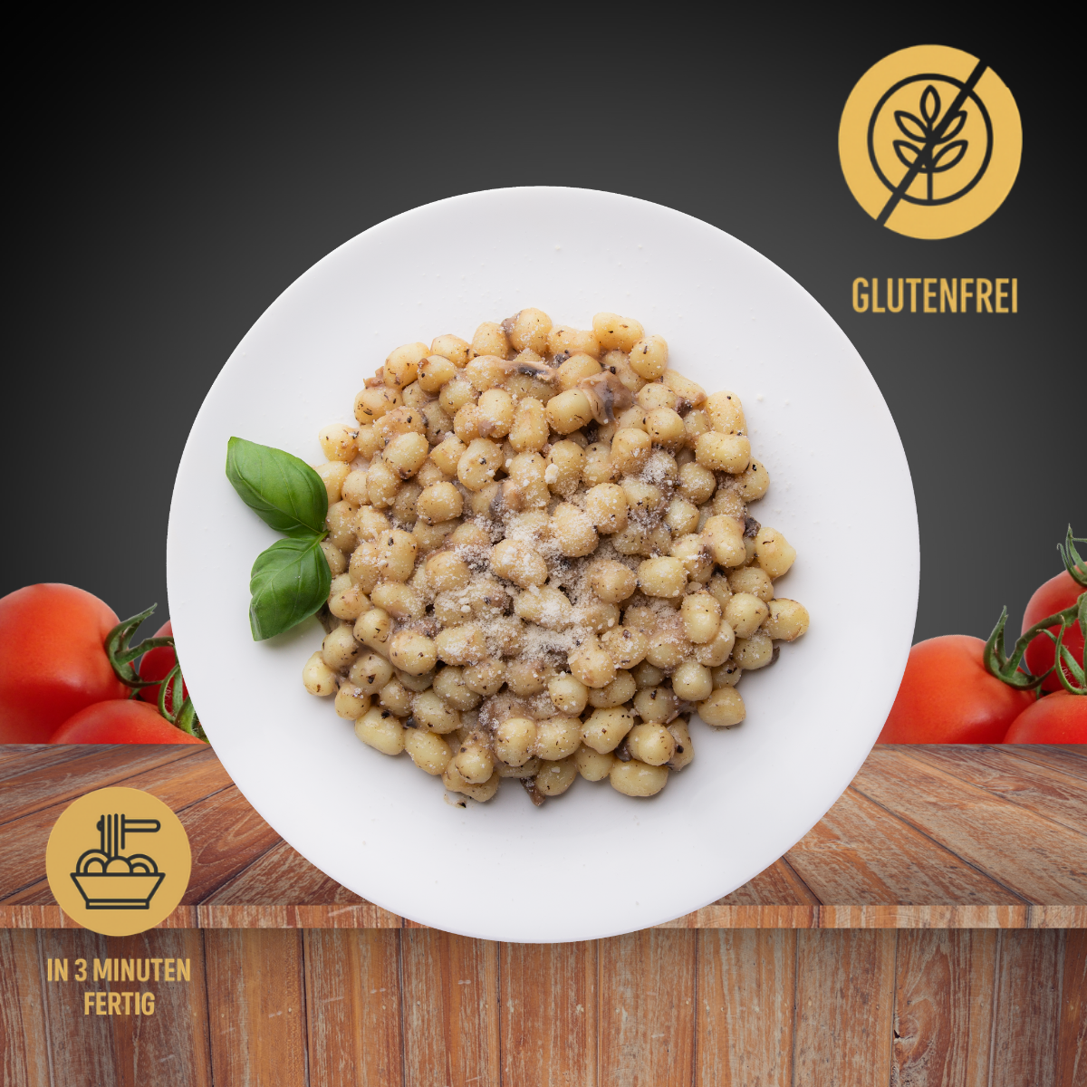 Glutenfreie Gnocchi mit getrüffelten Pilzen