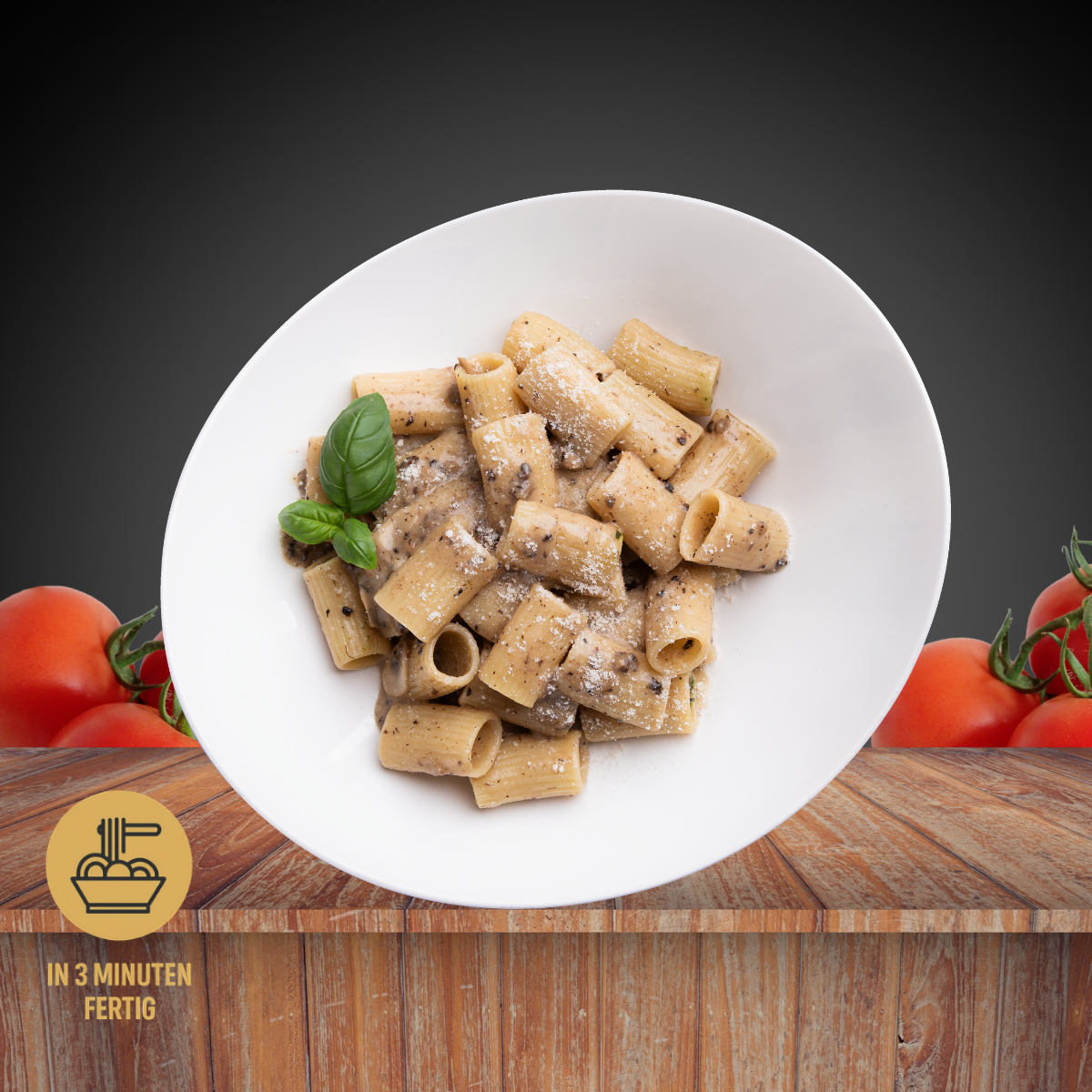 Paccheri mit getrüffelten Pilzen